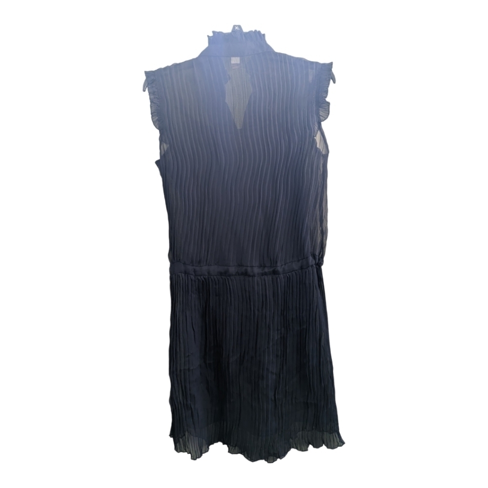 S Line Black Pleated Ruffle Drawstring Waist dress Size Small Whimsigoth - Picture 3 of 4